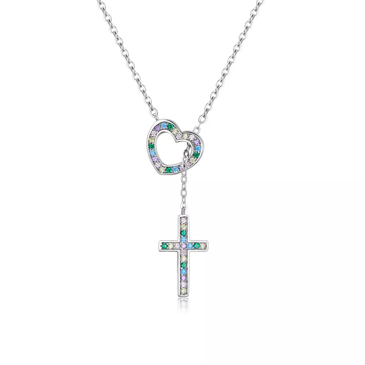 Pandora Style Love Cross Necklace - BSN244