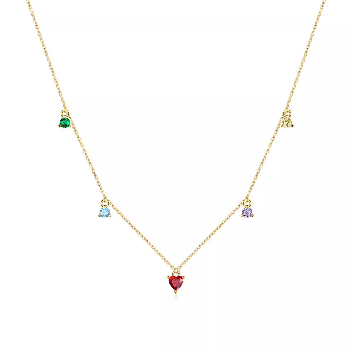 Pandora Style Multicolored Zircon Necklace - BSN234 Pandora Style Multicolored Zircon Necklace - BSN234