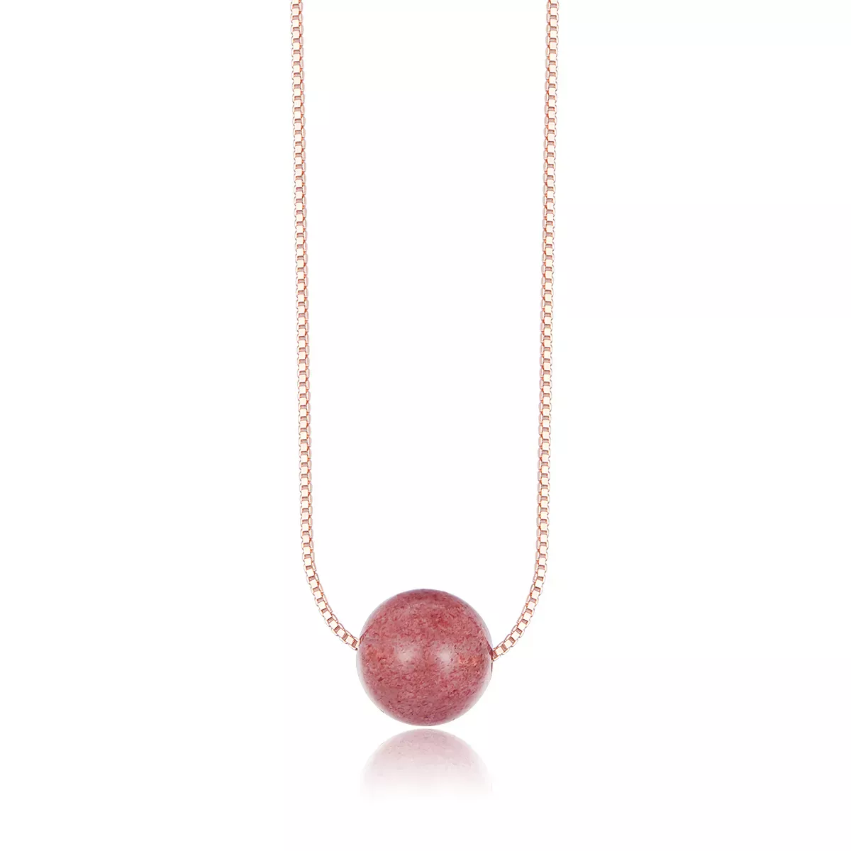 Pandora Style Natural Strawberry Crystal Necklace - BSN096