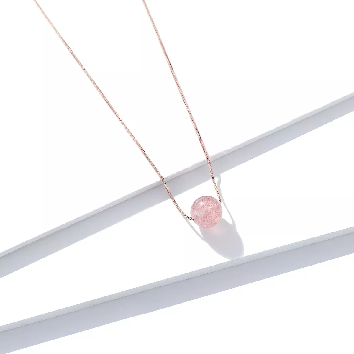 Pandora Style Natural Strawberry Crystal Necklace - BSN096