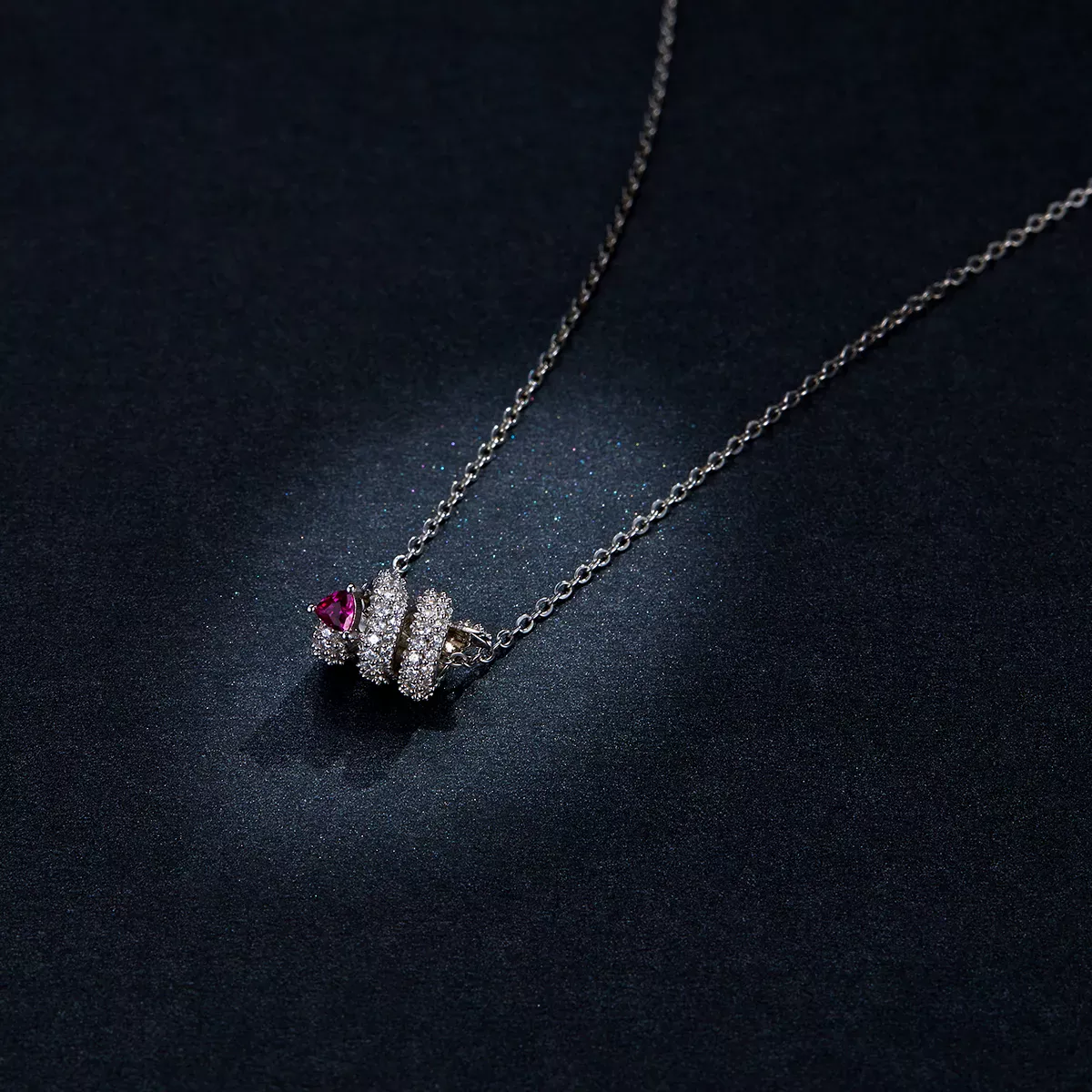 Pandora Style Romantic Snake Heart Necklace - BSN150