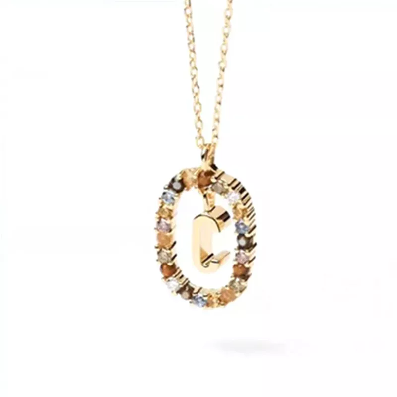 Pandora Style Shine Letter C Necklace - BSN245-C Pandora Style Shine Letter C Necklace - BSN245-C