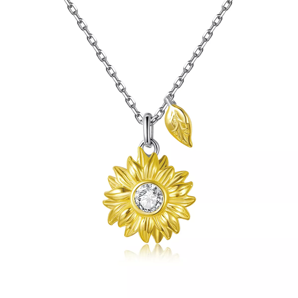 Pandora Style Sun Flower Necklace - BSN212 Pandora Style Sun Flower Necklace - BSN212