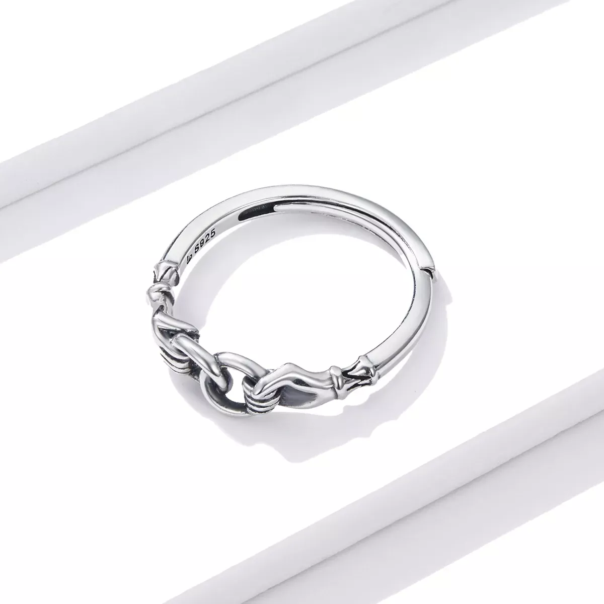 Pandora Style Chain of Hands Ring - BSR183