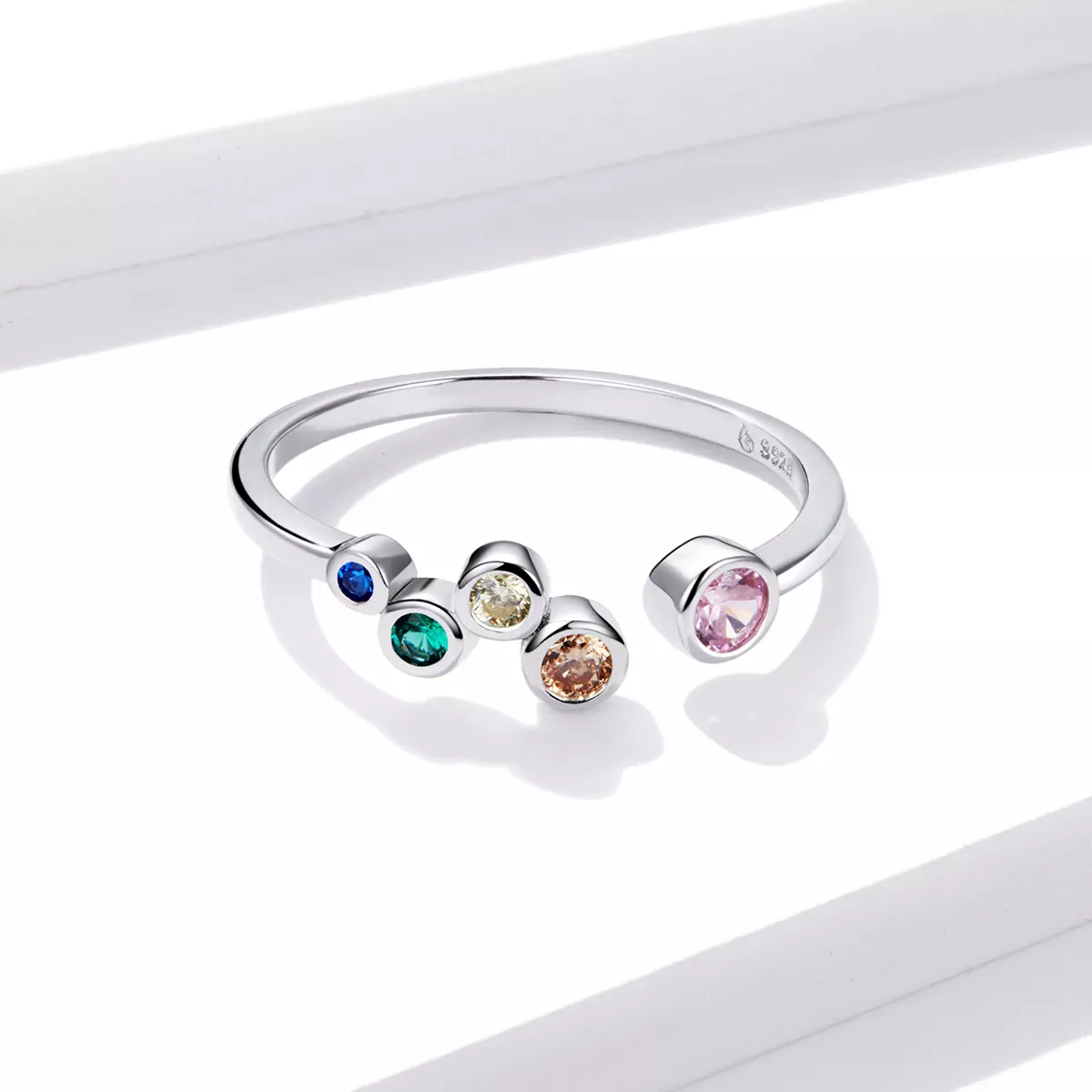 Pandora Style Colorful Bubbles Open Ring - BSR149