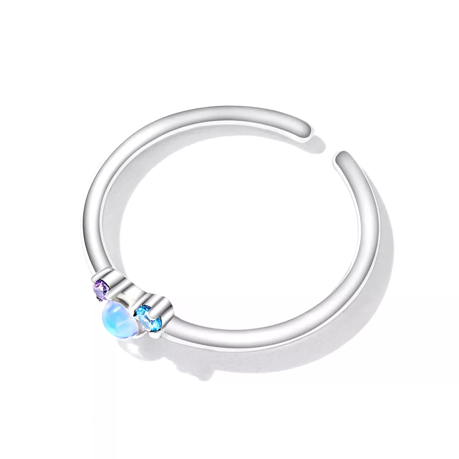 Pandora Style Colorful Moonstone Open Ring - SCR824