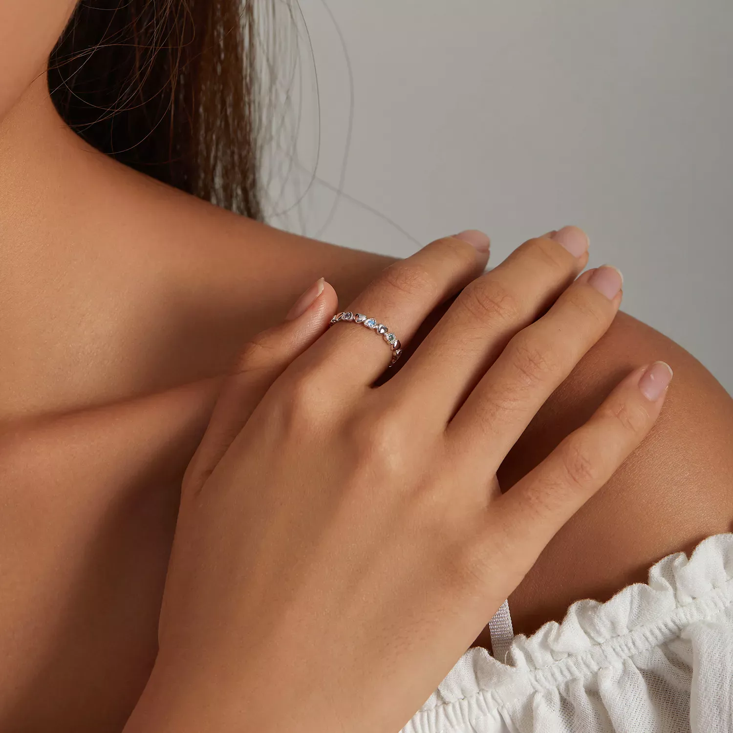 Pandora Style Crossed Hearts Ring - SCR140