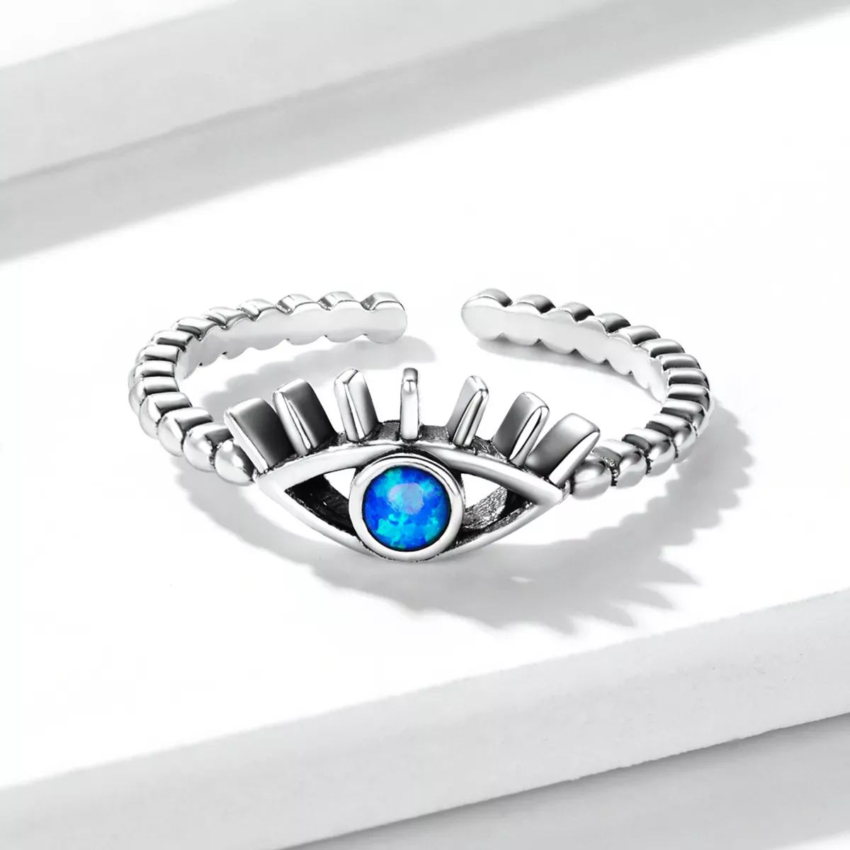 Pandora Style Evil Eye Beaded Open Ring - BSR223