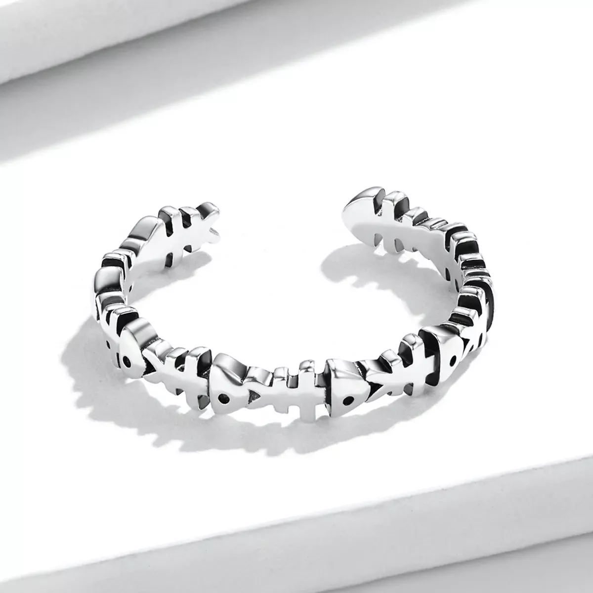Pandora Style Fish Bone Open Ring - BSR224