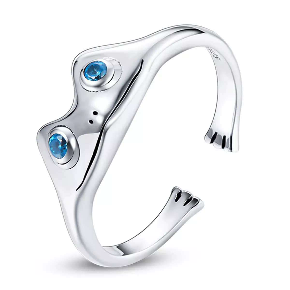 Pandora Style Funny Frog Open Ring - BSR197 Pandora Style Funny Frog Open Ring - BSR197