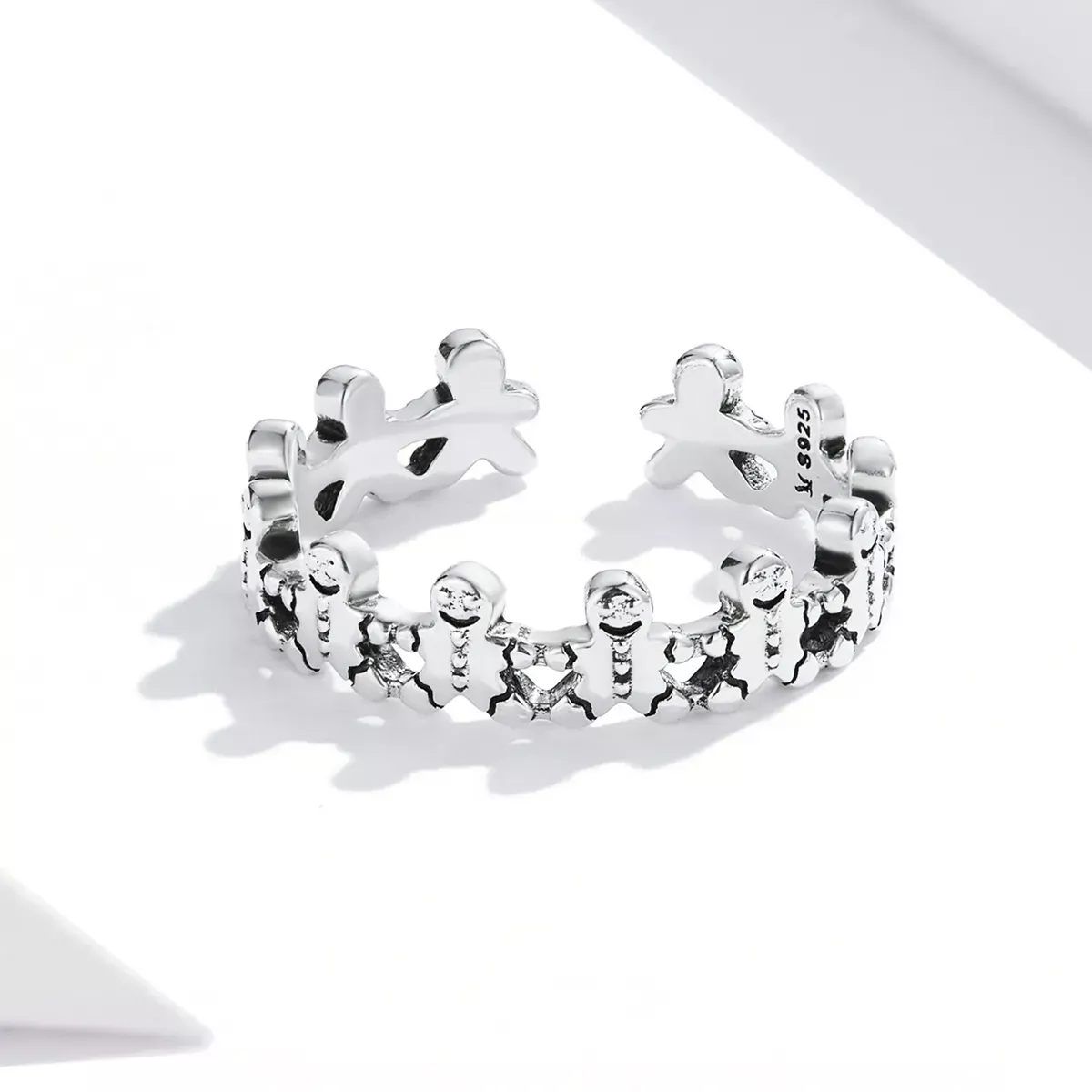 Pandora Style Gingerbread Man Open Ring - SCR762