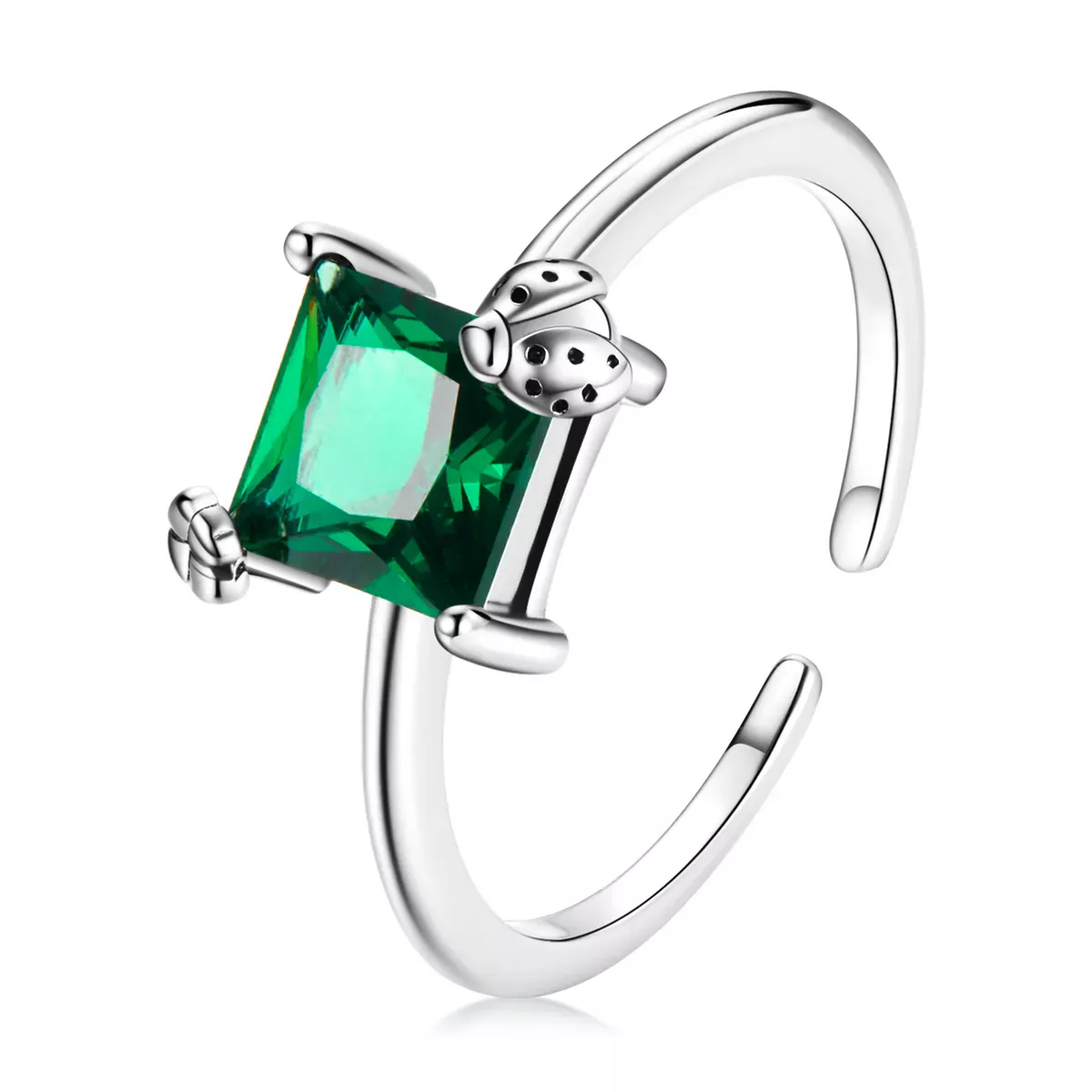 Pandora Style Green Zirconium Open Ring - SCR754 Pandora Style Green Zirconium Open Ring - SCR754
