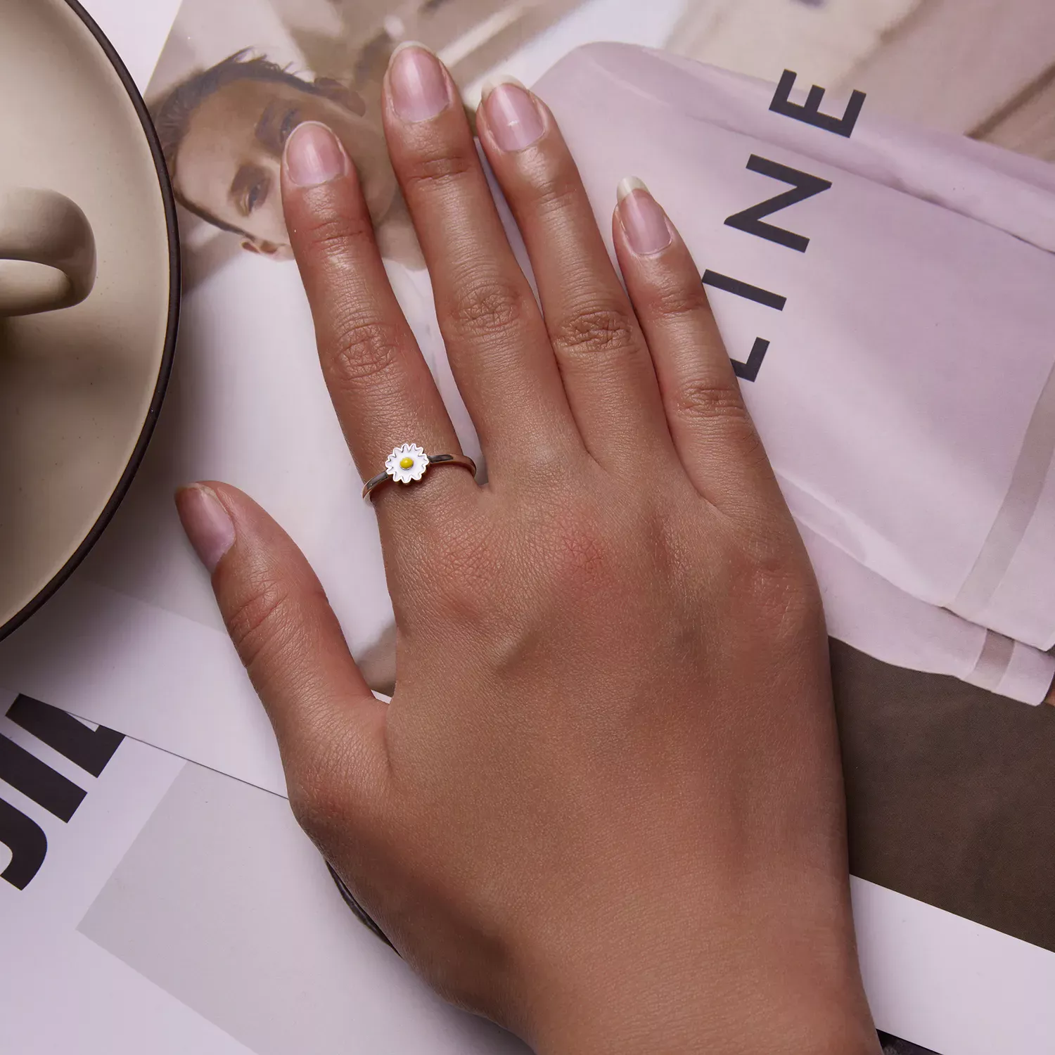Pandora Style Little Daisy Open Ring - SCR811