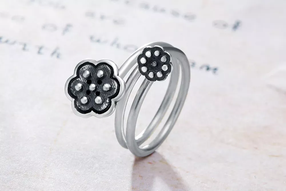 Pandora Style Lotus Pendant Open Ring - VSR054