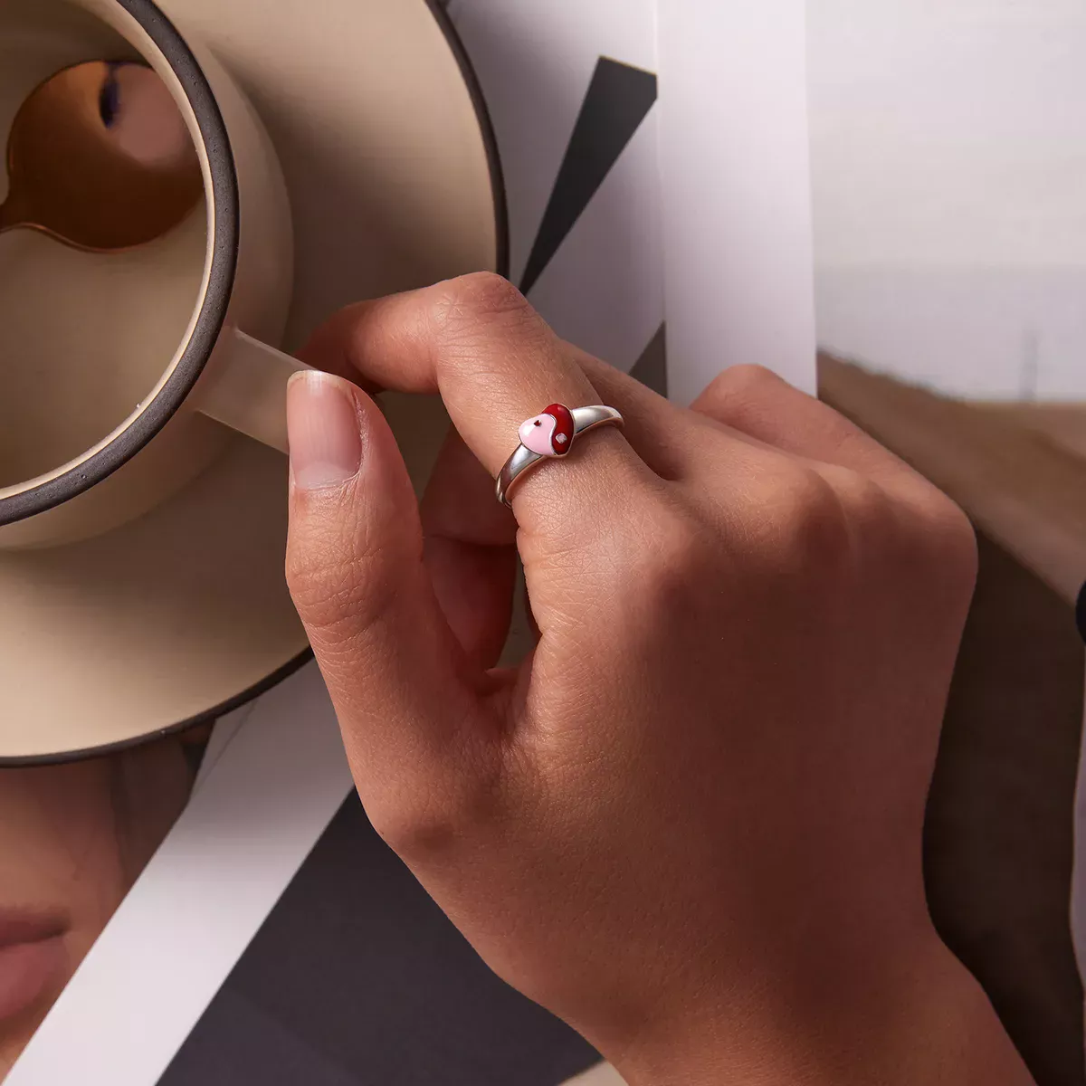 Pandora Style Love Gossip Map Open Ring - SCR786