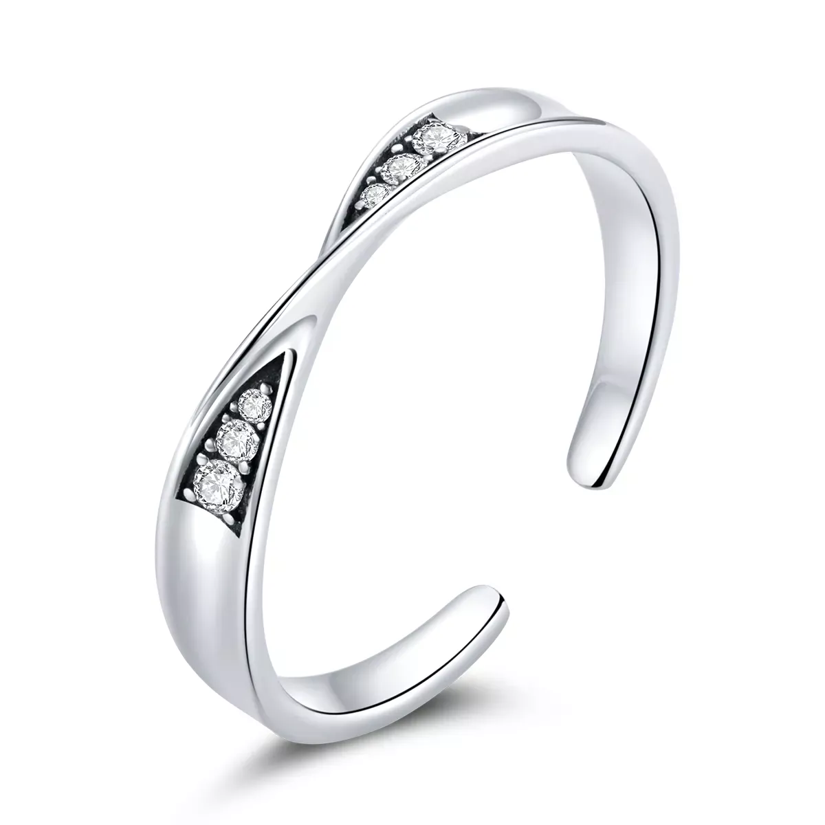 Pandora Style Mobius Ring Pair Ring - Female Open Ring - SCR750