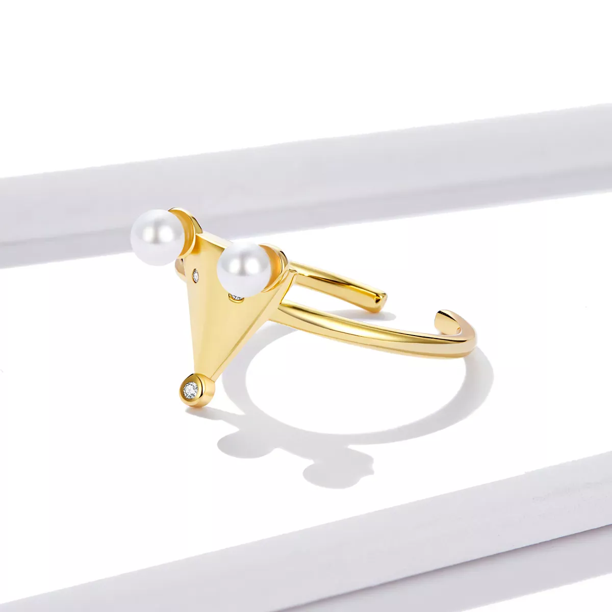 Pandora Style Pearl Mouse Open Ring - BSR103