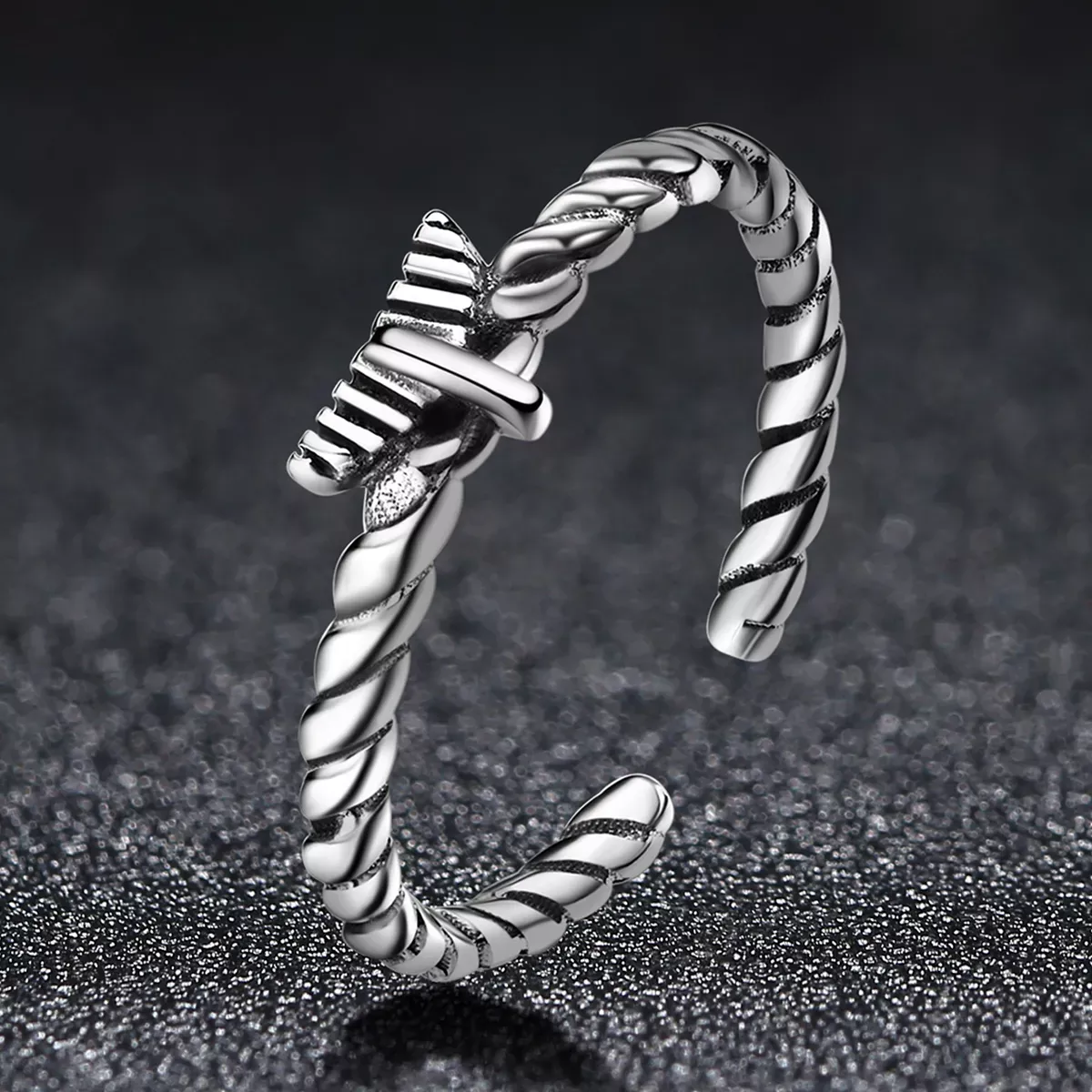 Pandora Style Retro Nostalgic Hemp Rope Open Ring - VSR064