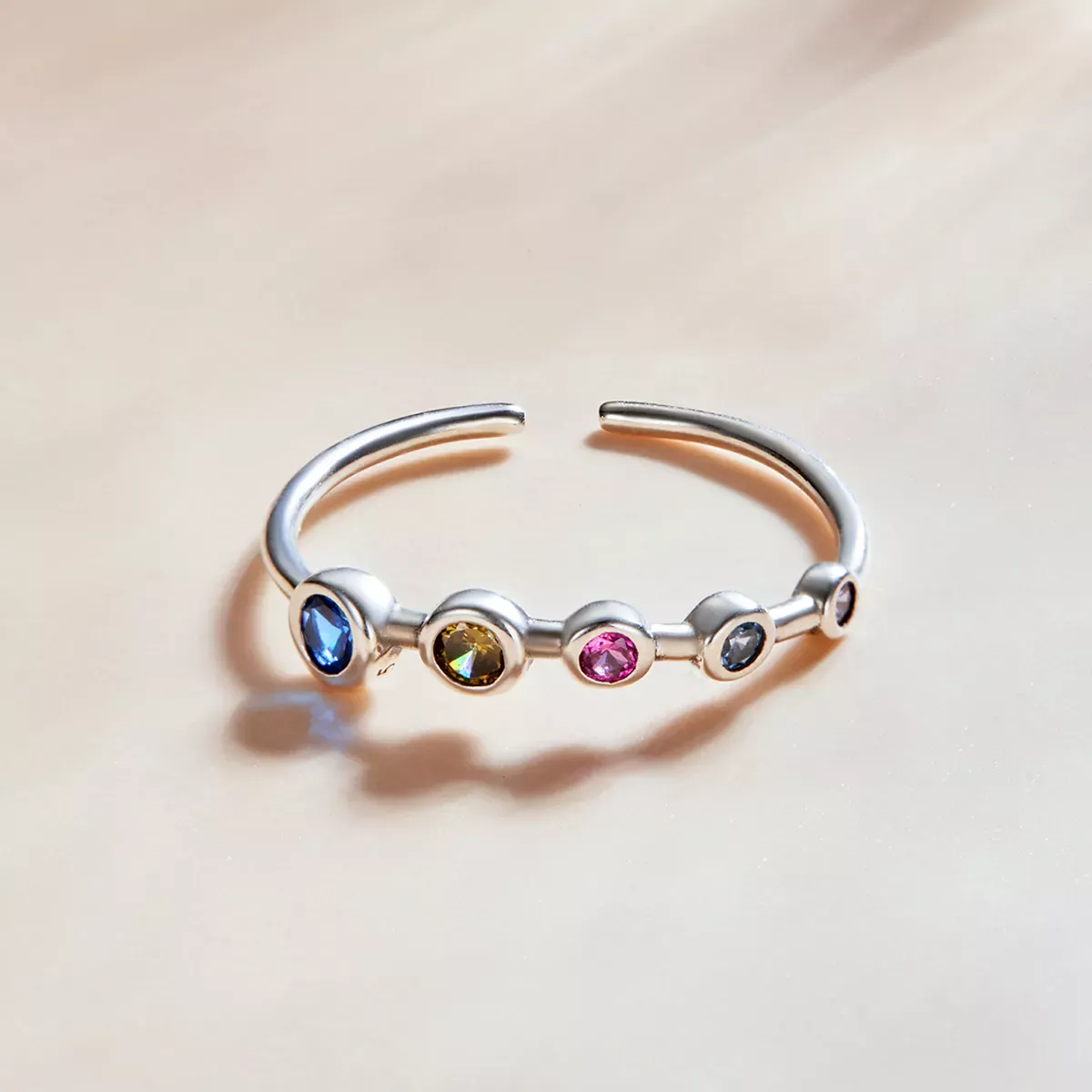 Pandora Style Simple Round Zirconium Open Ring - SCR749