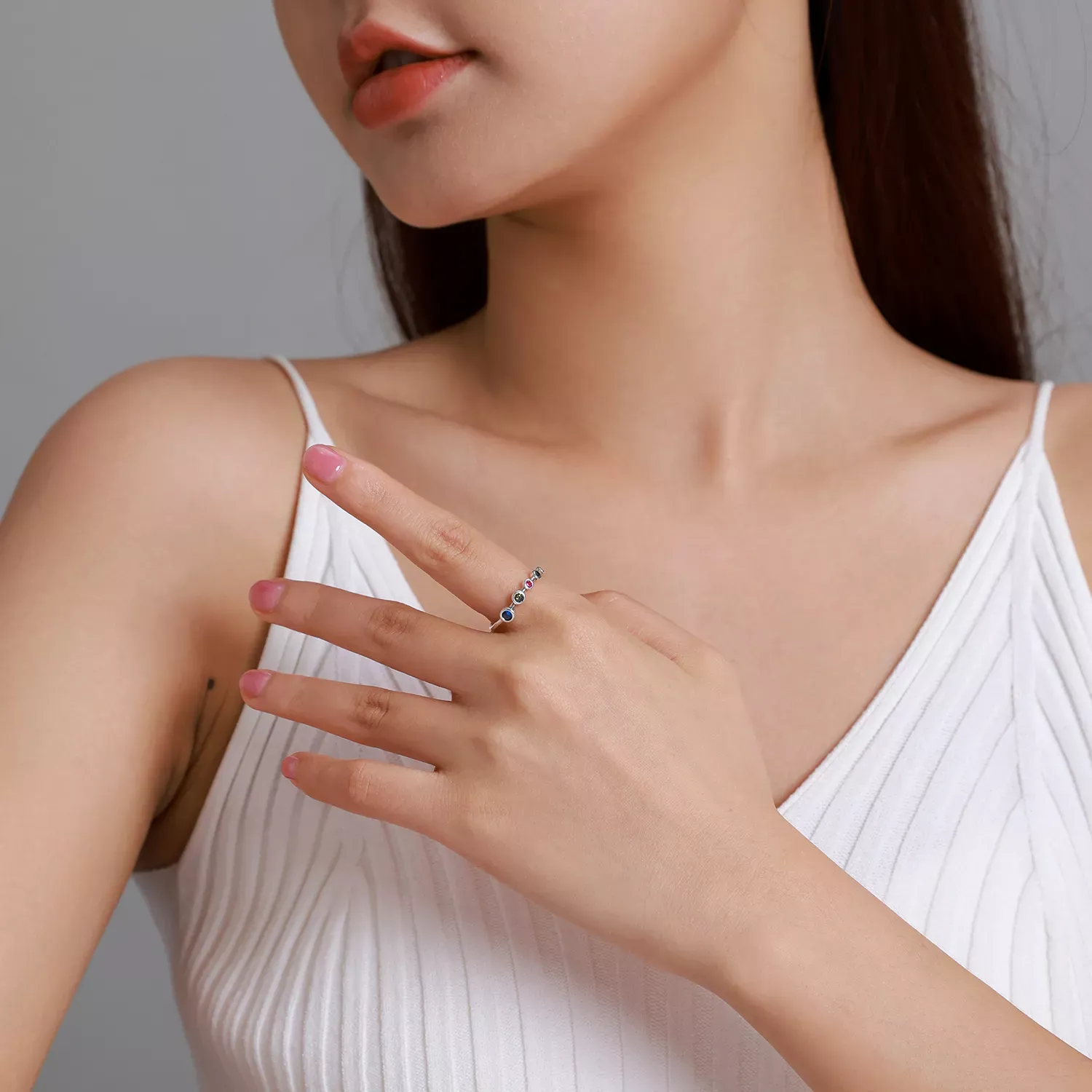 Pandora Style Simple Round Zirconium Open Ring - SCR749