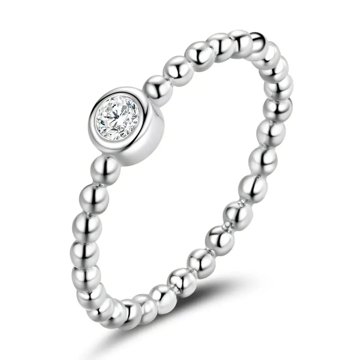 Pandora Style Simple - Round Zirconium Ring - BSR208-A Pandora Style Simple - Round Zirconium Ring - BSR208-A