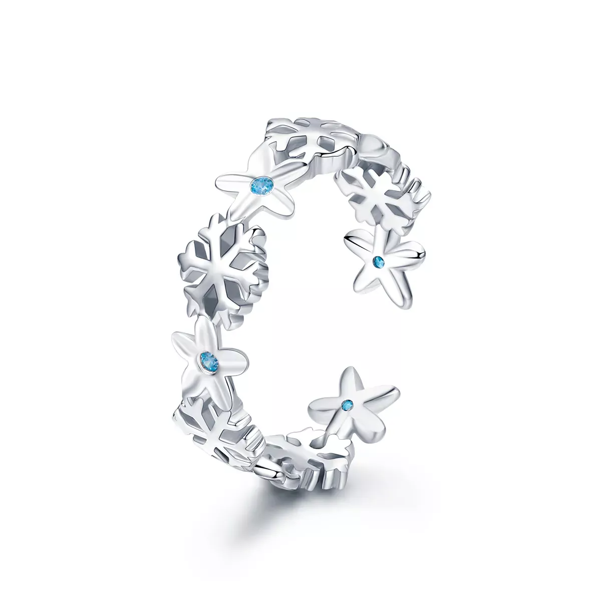 Pandora Style Snow Flower Open Ring - BSR015