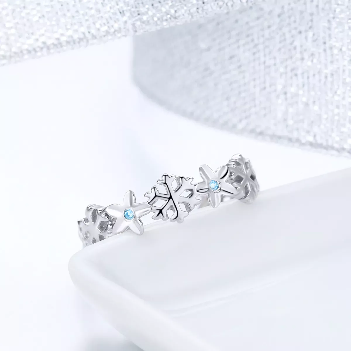 Pandora Style Snow Flower Open Ring - BSR015