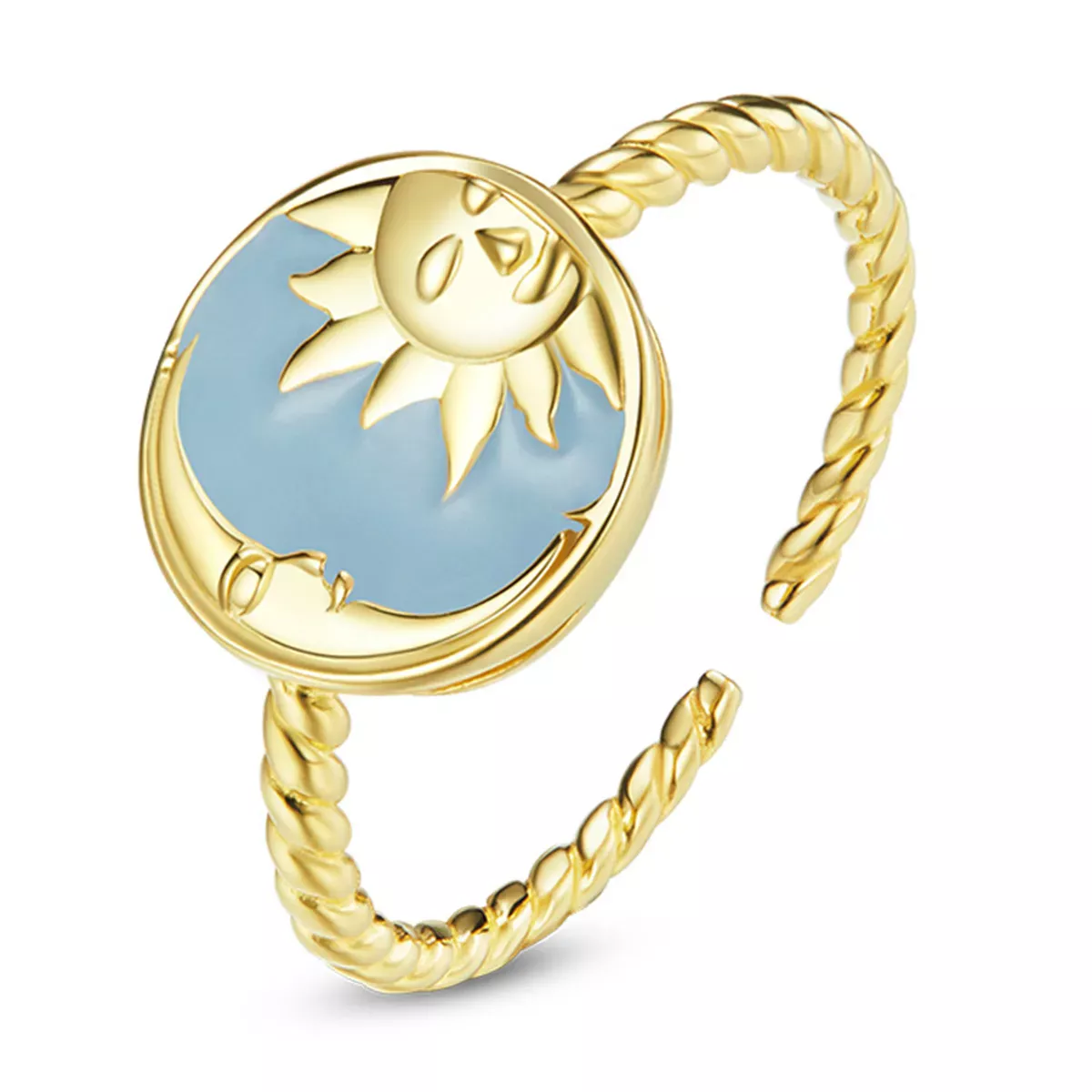 Pandora Style Sun and Moon Shine Together Open Ring - SCR732
