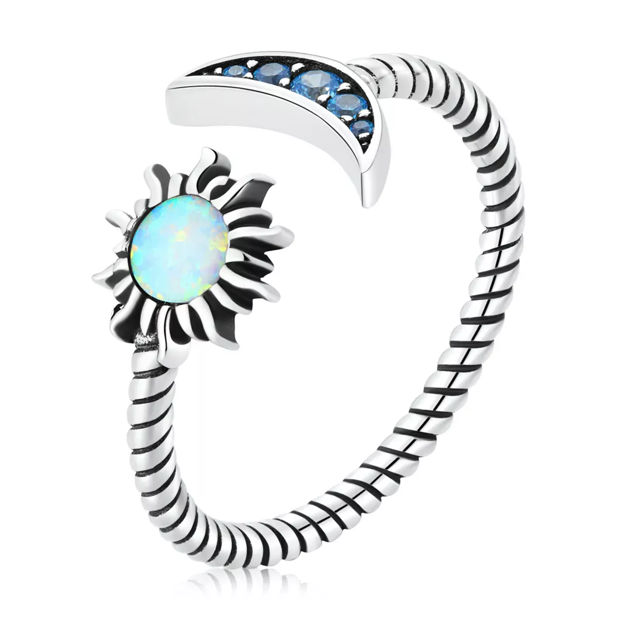 Pandora Style Sun, Moon, Stars Open Ring - SCR796