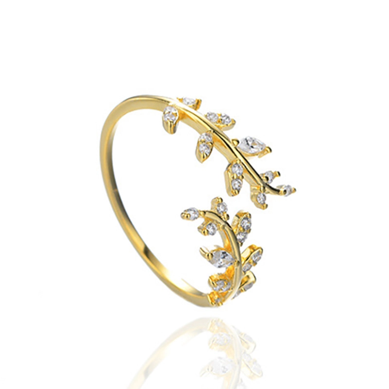 (imagem para) Pandora Style Delicate Leaves Open Ring - BSR241-B - Visualizar 2