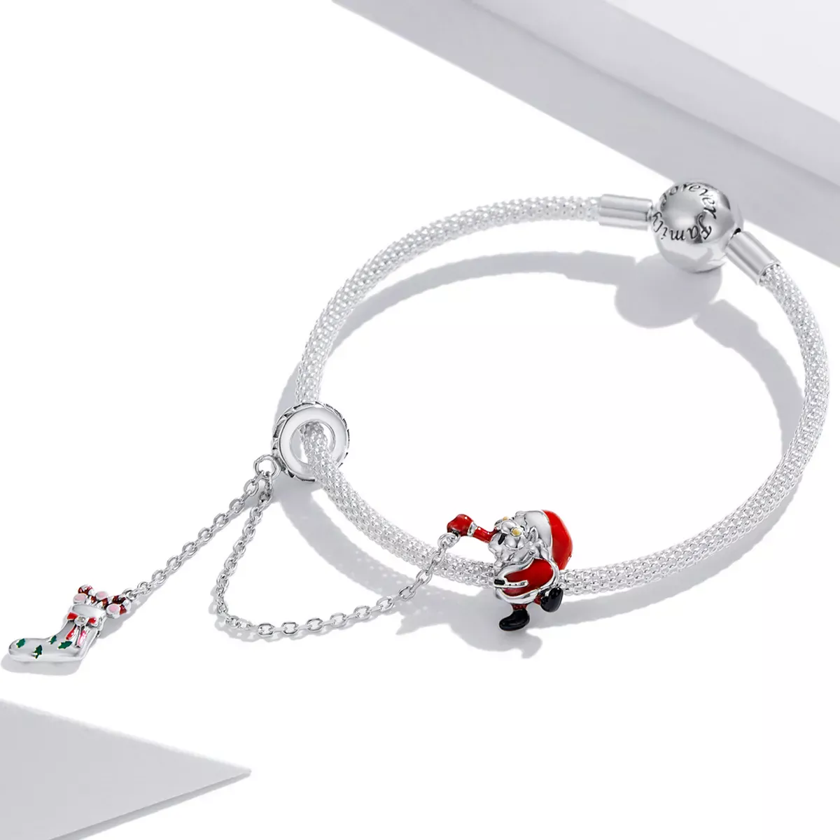 Pandora Style Santa Claus Safety Chain - BSC542