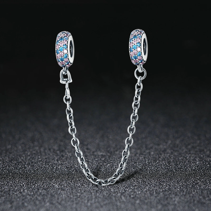(imagem para) Pandora Style Pink Blue Miracle Safety Chain - SCC379 - Visualizar 3