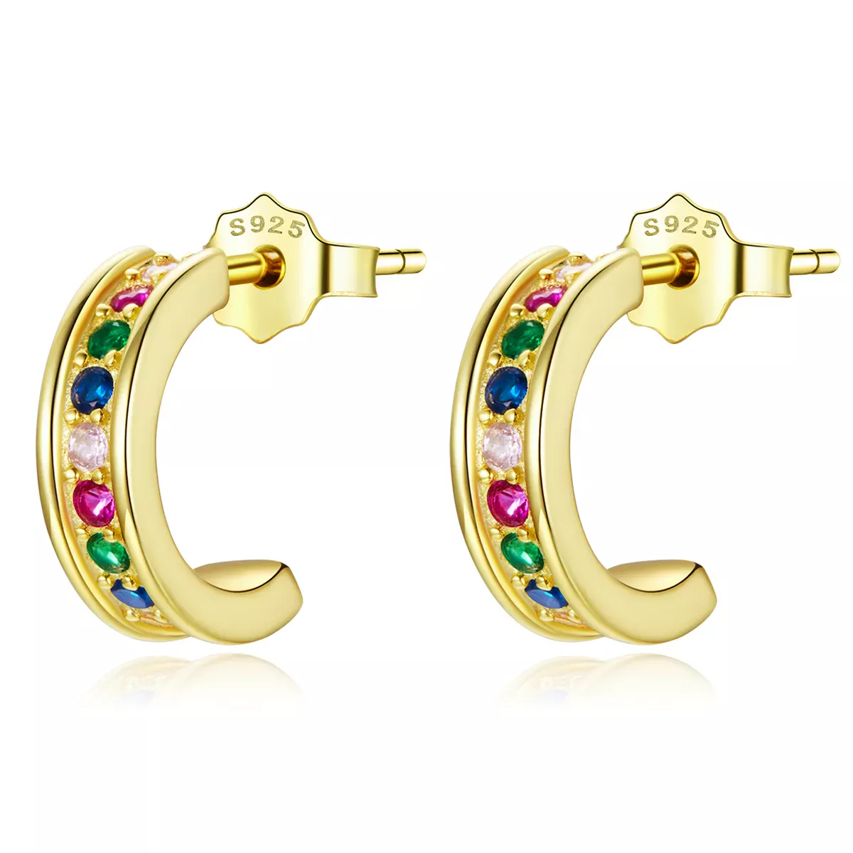 Pandora Style Arc Stud Earrings - SCE1168-B