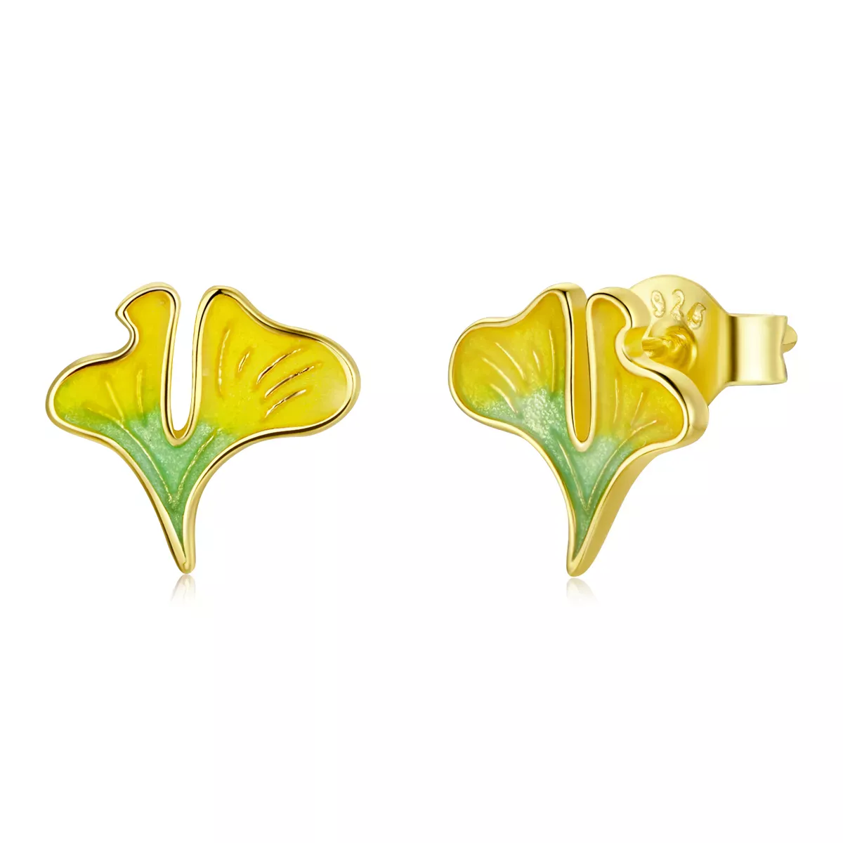 Pandora Style Autumn - Ginkgo Biloba Stud Earrings - SCE1247