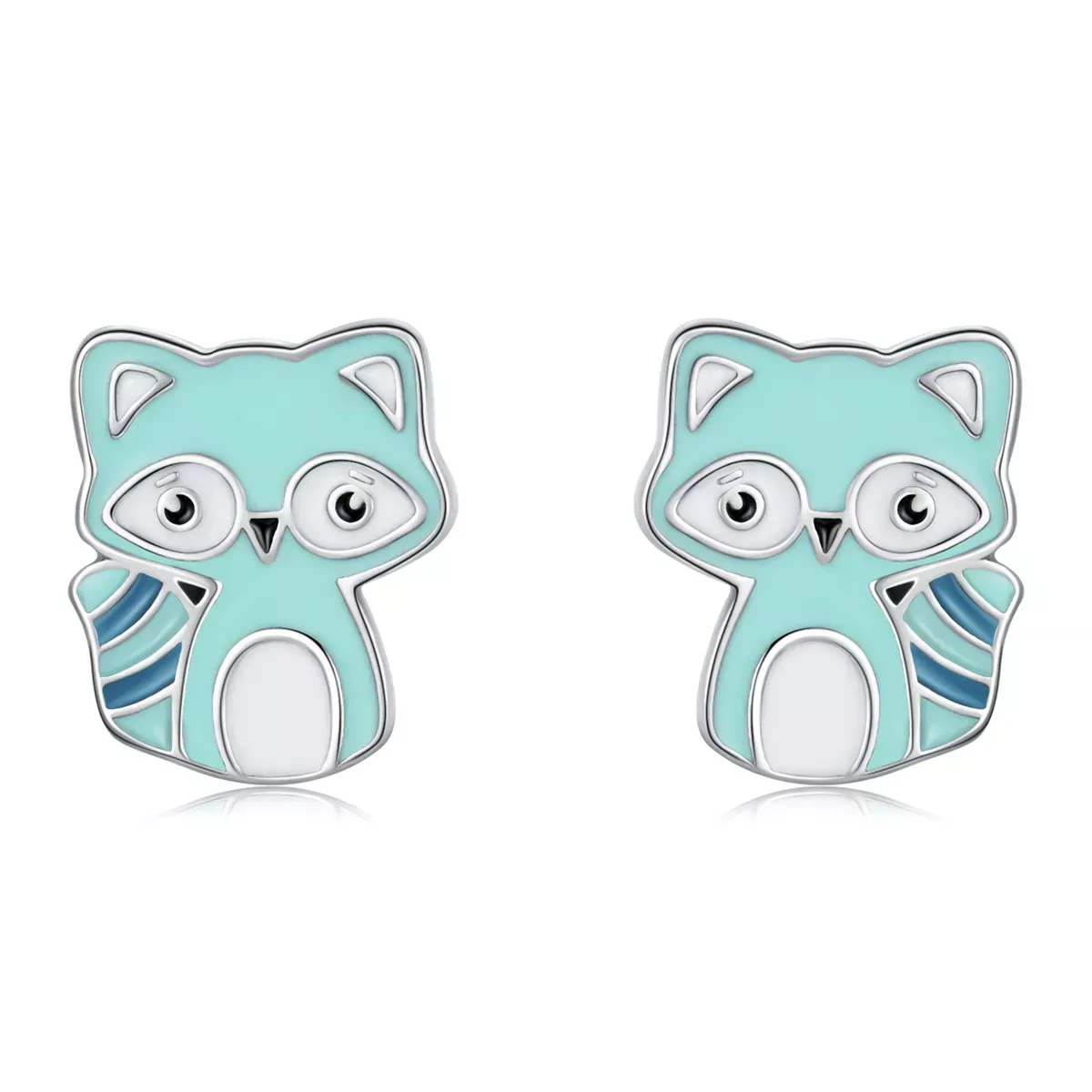 Pandora Style Baby Raccoon Stud Earrings - SCE1279