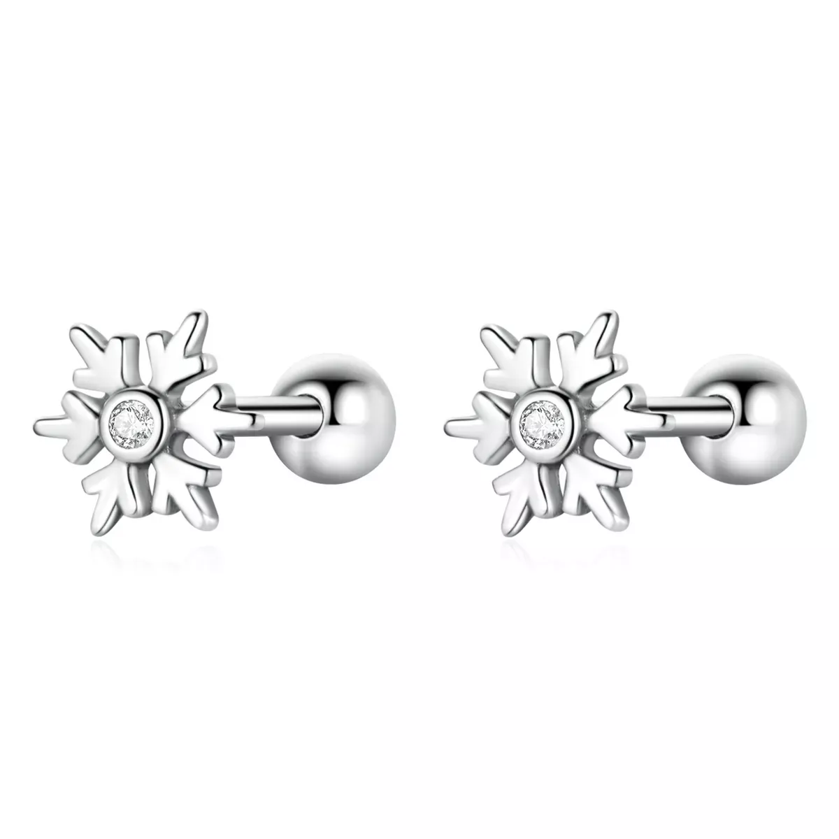 Pandora Style Beautiful Snowflakes Stud Earrings - BSE529 Pandora Style Beautiful Snowflakes Stud Earrings - BSE529