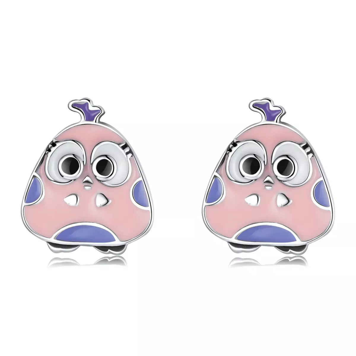 Pandora Style Big Eyed Bird Stud Earrings - SCE1277