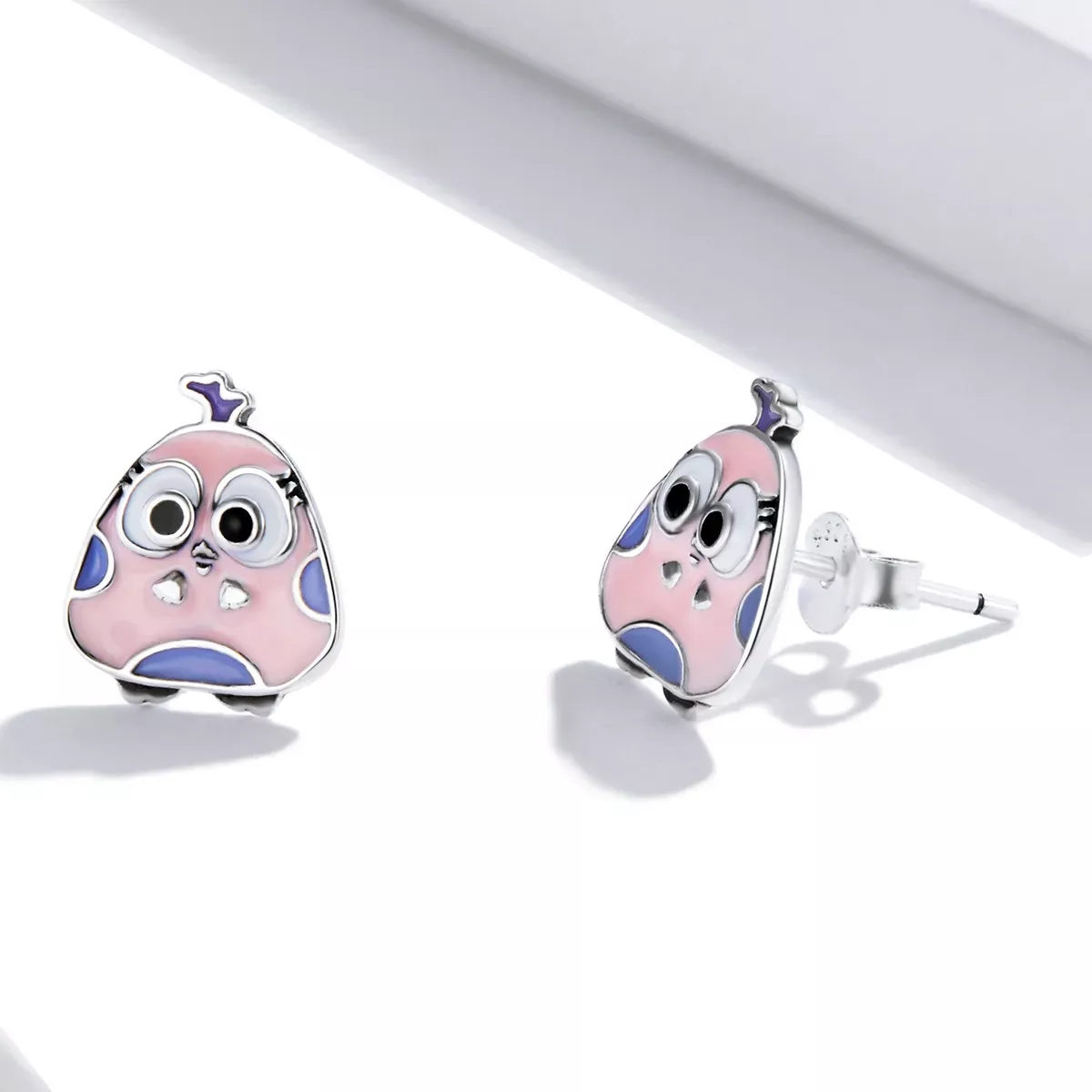 Pandora Style Big Eyed Bird Stud Earrings - SCE1277