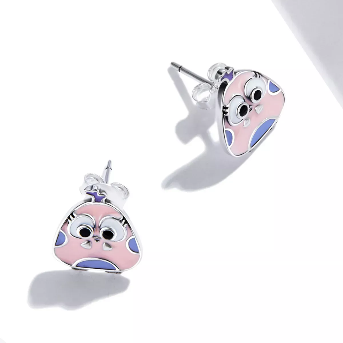 Pandora Style Big Eyed Bird Stud Earrings - SCE1277