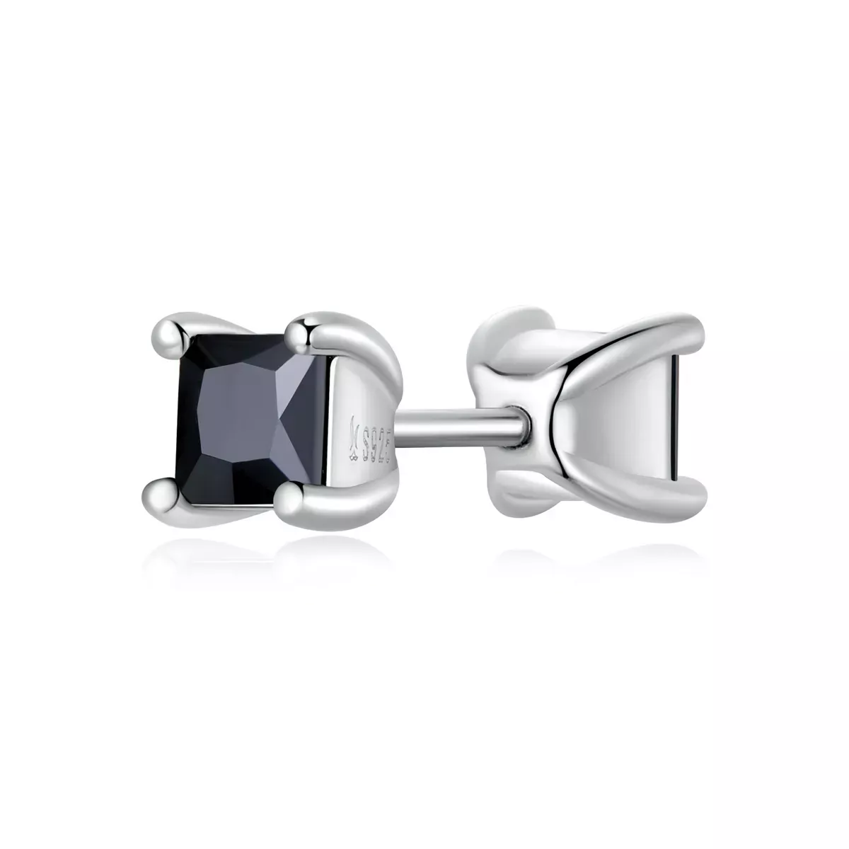 Pandora Style Black Zirconium Stud Earrings - SCE1325