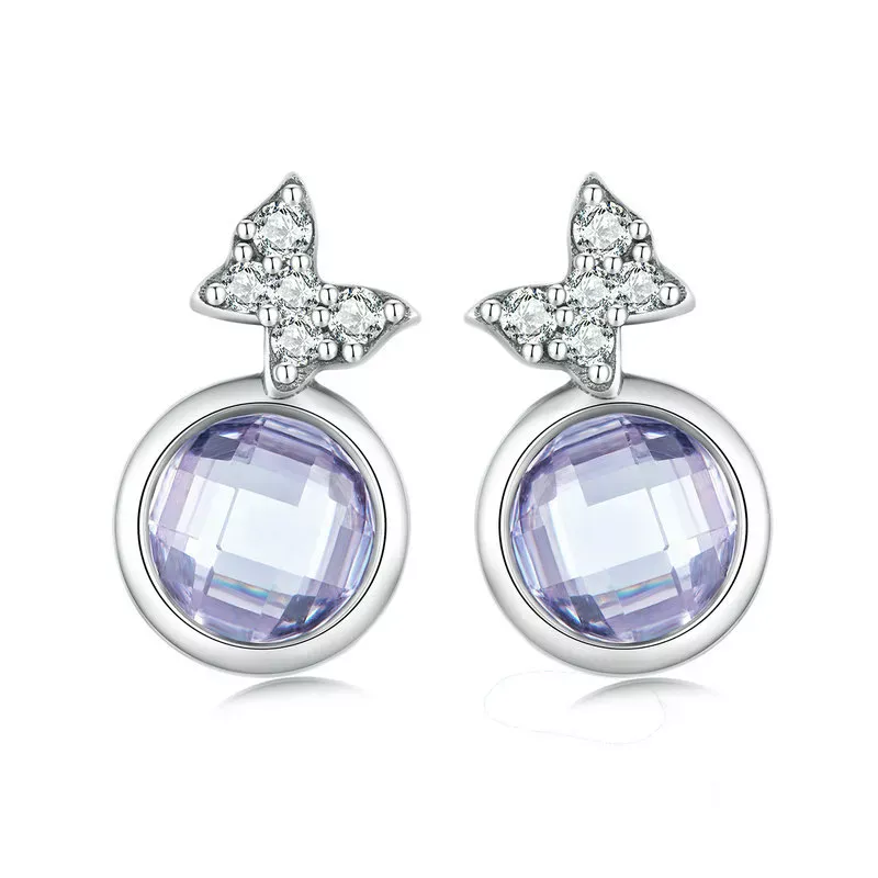 Pandora Style Butterfly Stud Earrings - BSE703
