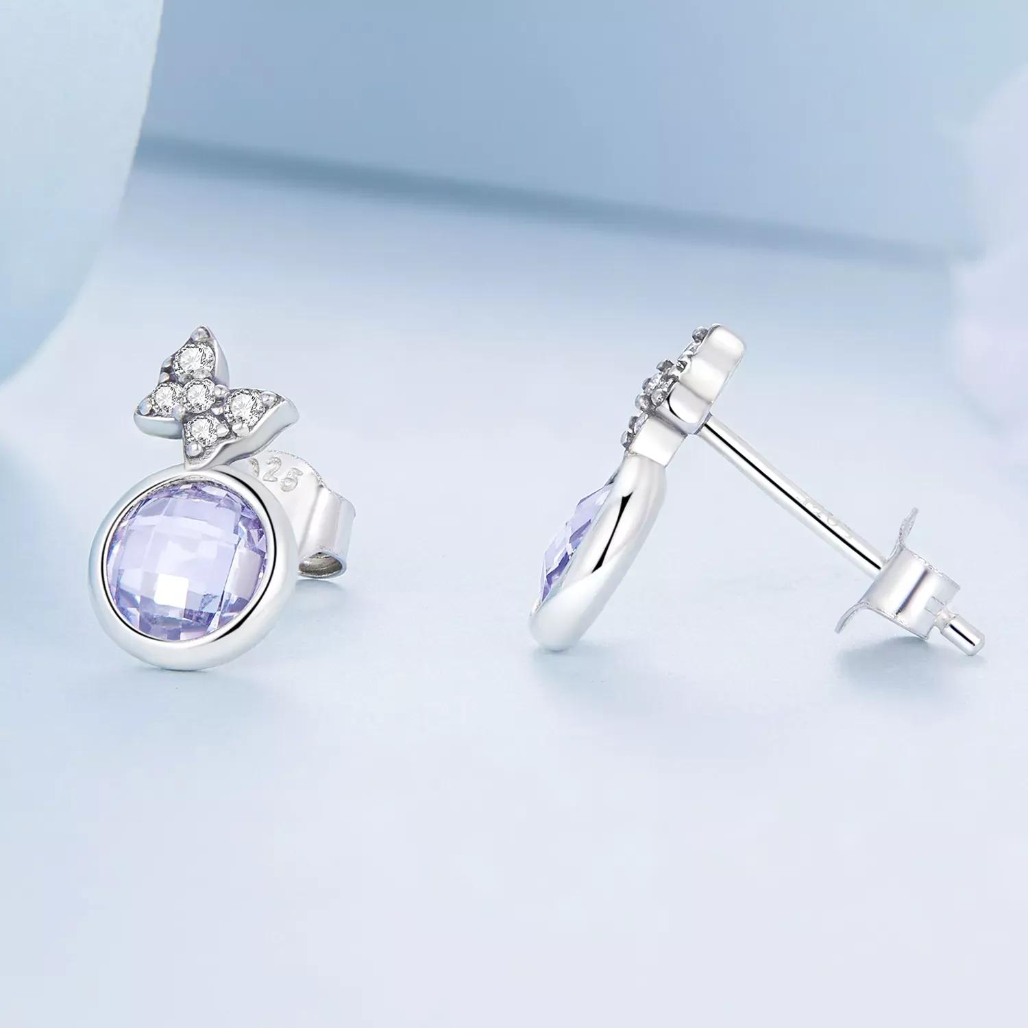 Pandora Style Butterfly Stud Earrings - BSE703
