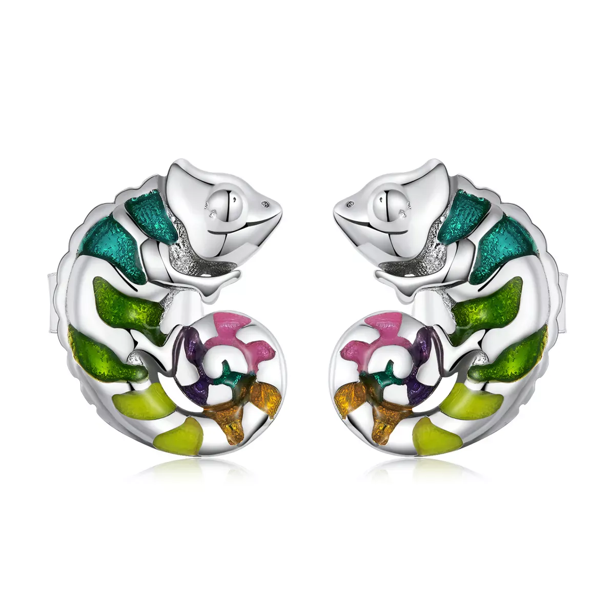 Pandora Style Chameleon Stud Earrings - BSE587 Pandora Style Chameleon Stud Earrings - BSE587