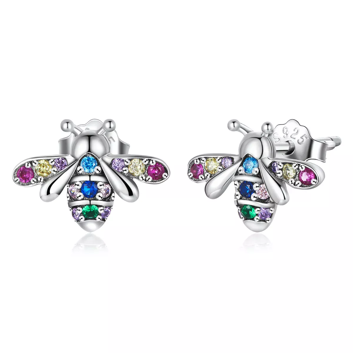 Pandora Style Colorful Bee Stud Earrings - BSE559 Pandora Style Colorful Bee Stud Earrings - BSE559