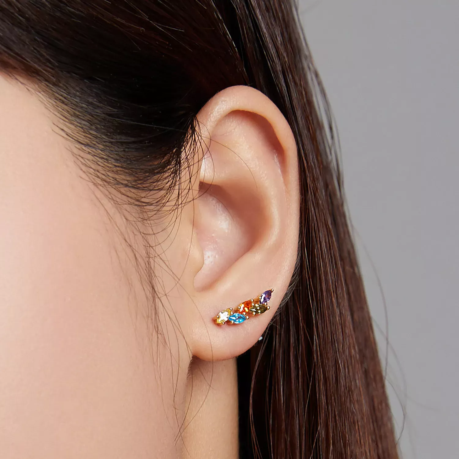 Pandora Style Colorful Zircon - Olive Stud Earrings - SCE1210