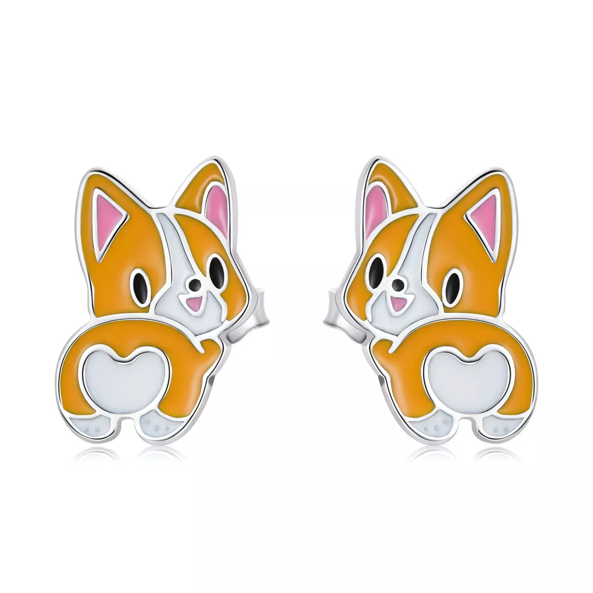 Pandora Style Cute Corgi Stud Earrings - SCE1281