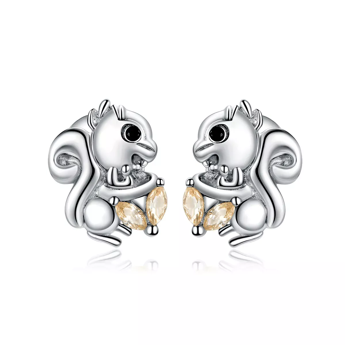 Pandora Style Cute Squirrel Stud Earrings - BSE417