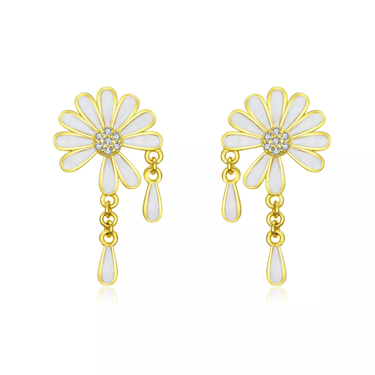 Pandora Style Daisy Stud Earrings - BSE159