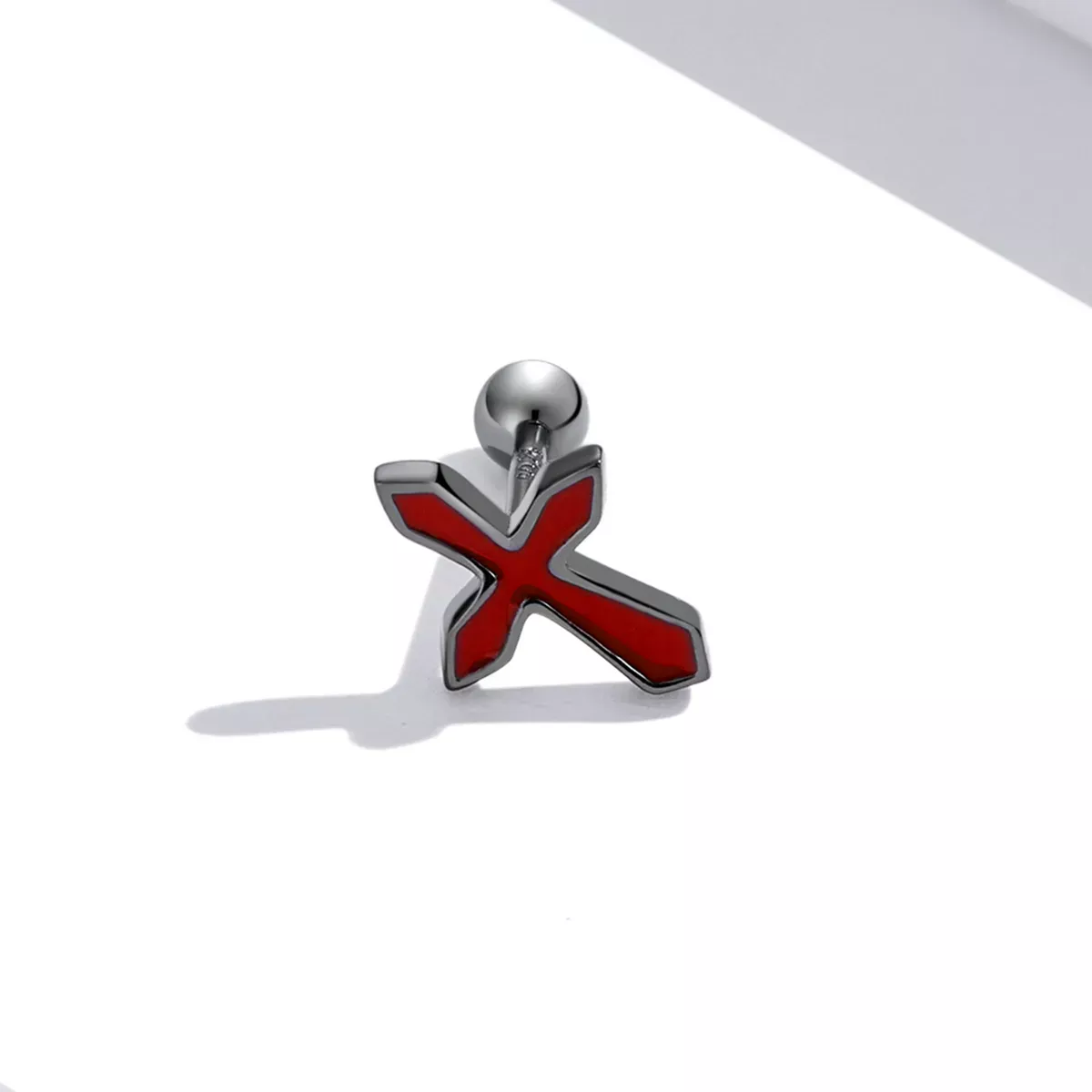 Pandora Style Dark Cross Stud Earrings - SCE1327