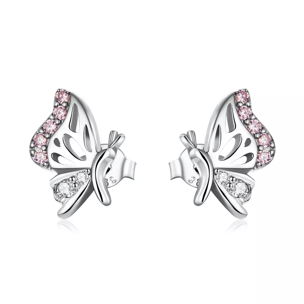 Pandora Style Delicate Butterfly Stud Earrings - BSE574